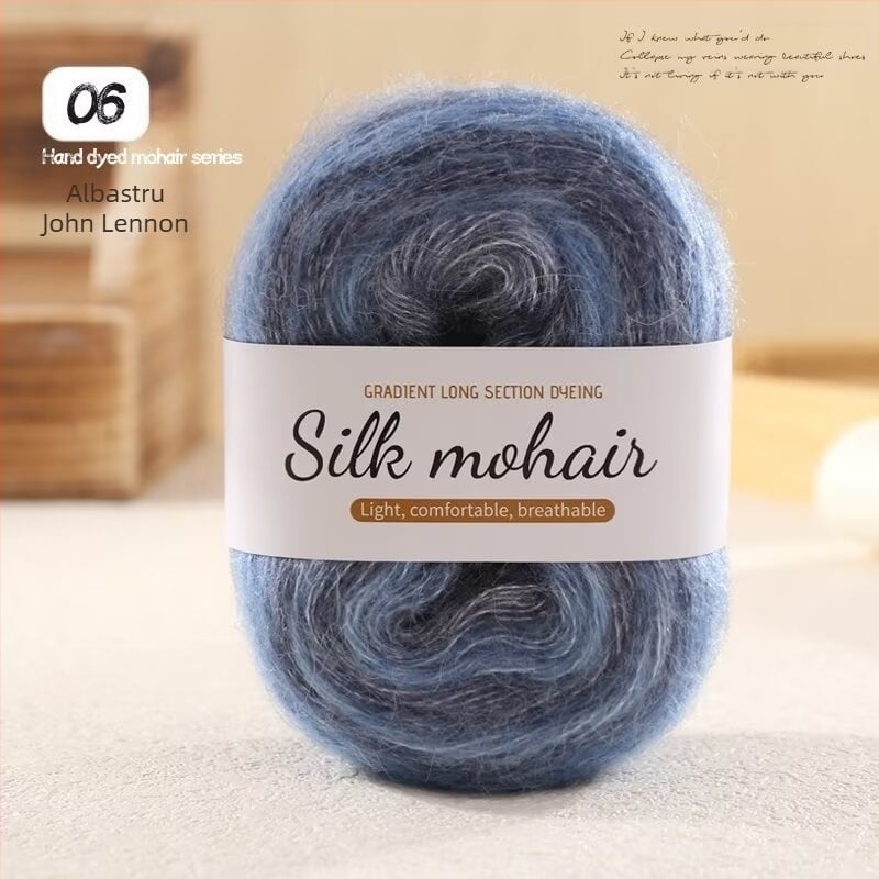 Fir Mohair gradient, 50 g, pentru tricotat manual pulovere și eșarfe