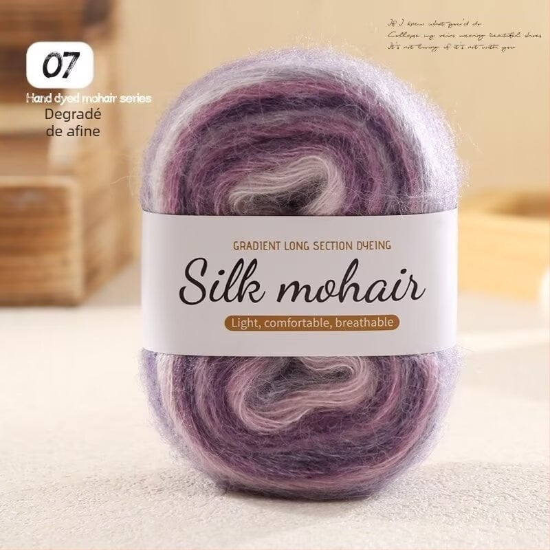 Fir Mohair gradient, 50 g, pentru tricotat manual pulovere și eșarfe