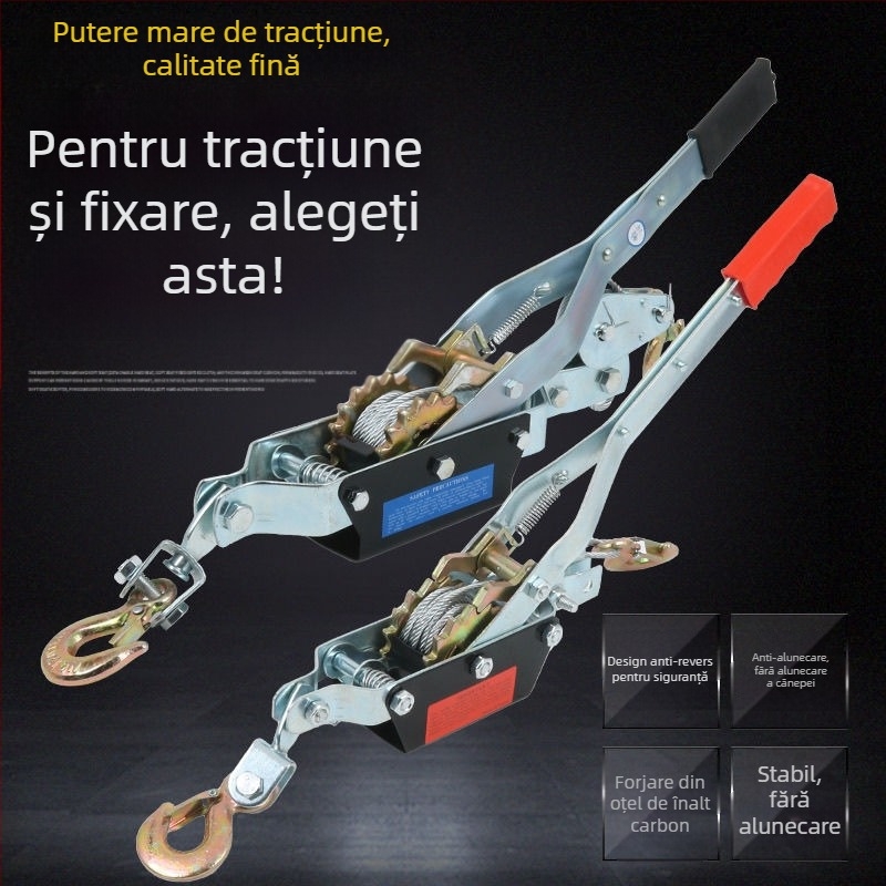 Tensionator manual pentru cablu de oțel, stil japonez, cu cârlig dublu, multifunctional pentru electricieni