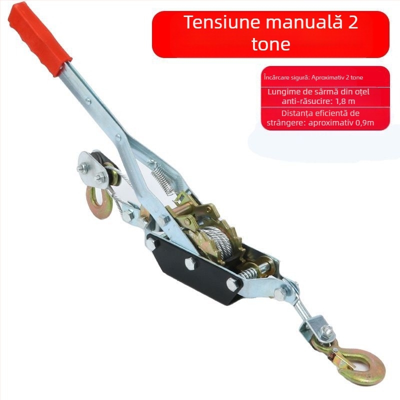 Tensionator manual pentru cablu de oțel, stil japonez, cu cârlig dublu, multifunctional pentru electricieni