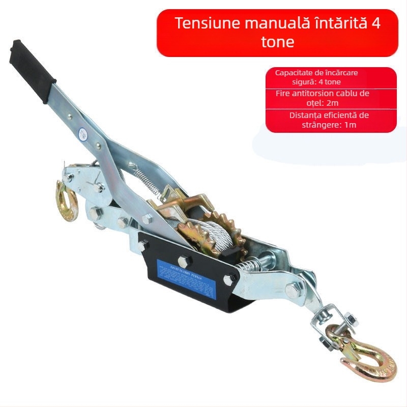 Tensionator manual pentru cablu de oțel, stil japonez, cu cârlig dublu, multifunctional pentru electricieni