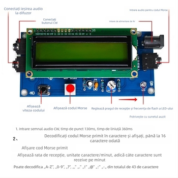 Core Storm Decodor CW Morse — kit de piese pentru practică de sudură pe plăci de circuite