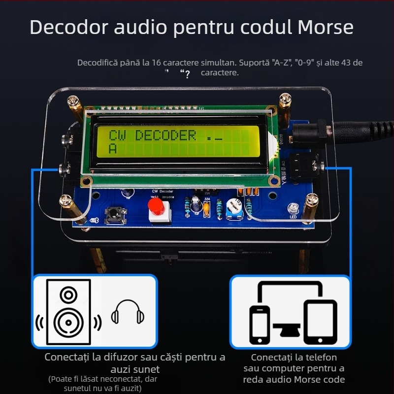 Core Storm Decodor CW Morse — kit de piese pentru practică de sudură pe plăci de circuite