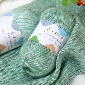 Fire de tricotat manual pentru fular și pulover, amestec lână-cotton, lână țesută, fir grup, marcă Comfortable