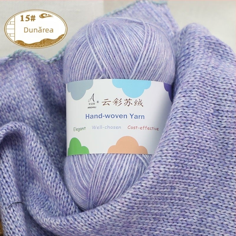 Fire de tricotat manual pentru fular și pulover, amestec lână-cotton, lână țesută, fir grup, marcă Comfortable