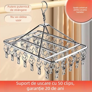 Uscător de șosete din oțel inoxidabil, fix, rotund cu clips, model: Uscător de șosete din oțel inoxidabil