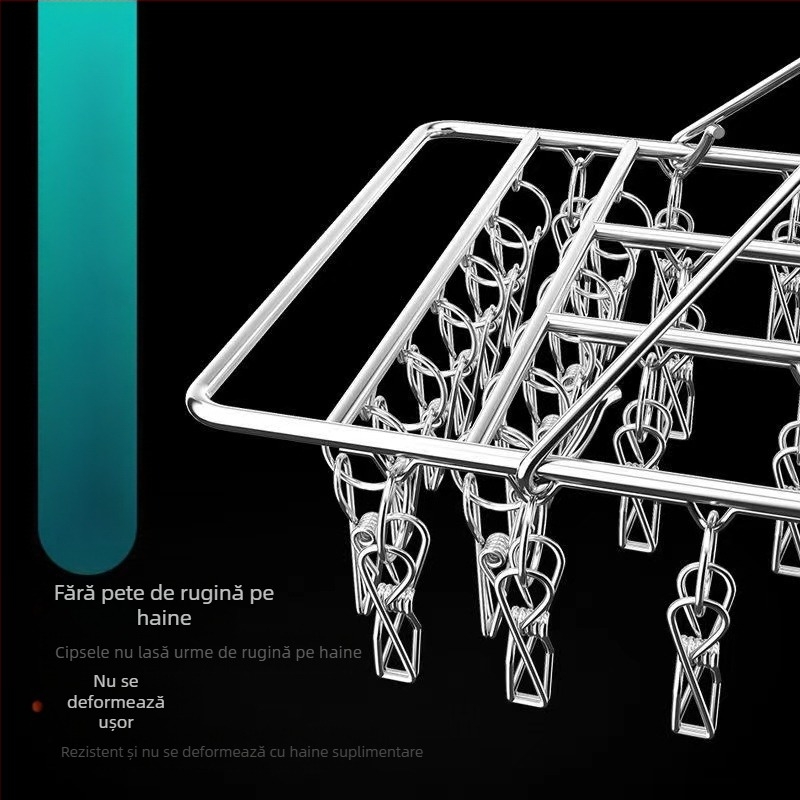 Uscător de șosete din oțel inoxidabil, fix, rotund cu clips, model: Uscător de șosete din oțel inoxidabil
