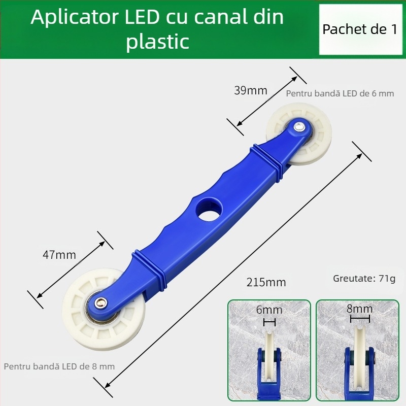 Instrument de montaj pentru benzi LED cu role din lemn masiv pentru benzi cu tensiune joasă, universal pentru benzi LED liniare, acționare manuală, certificare CE