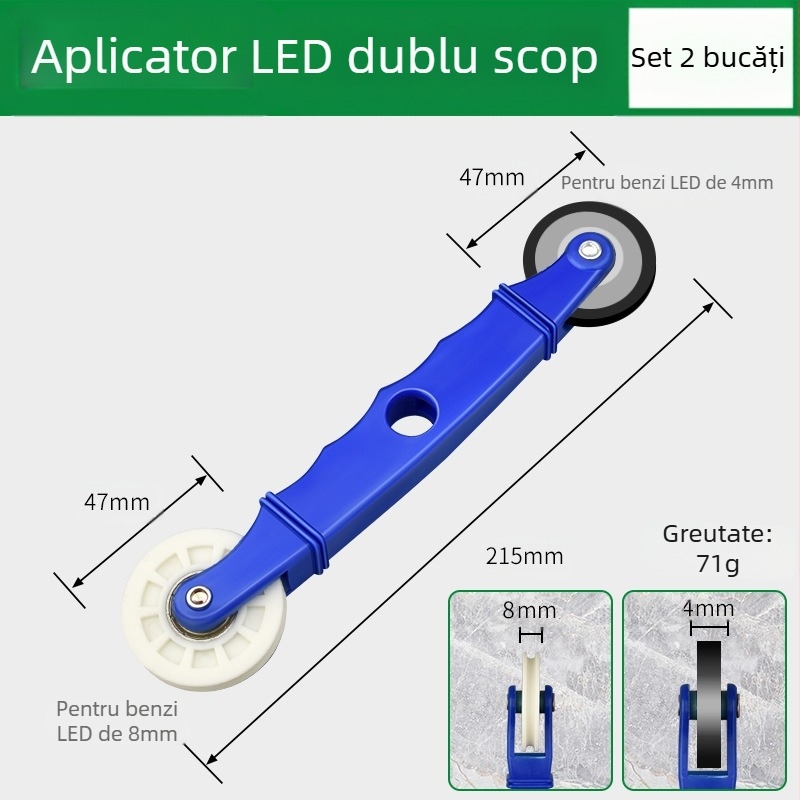 Instrument de montaj pentru benzi LED cu role din lemn masiv pentru benzi cu tensiune joasă, universal pentru benzi LED liniare, acționare manuală, certificare CE