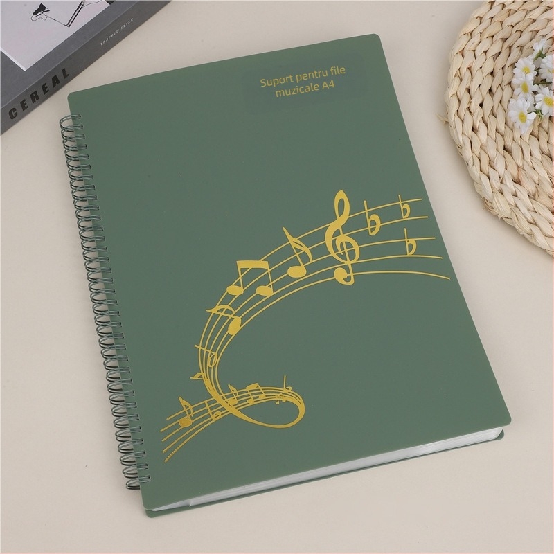 Dosar din plastic pentru partituri cu clips, finisaj mat, ajustabil, 20 de pagini, grosime 14C