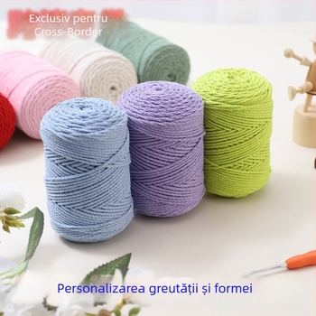 Fir din amestec poliester-bumbac, bumbac gol, filare Vortex, pentru tricotat manual