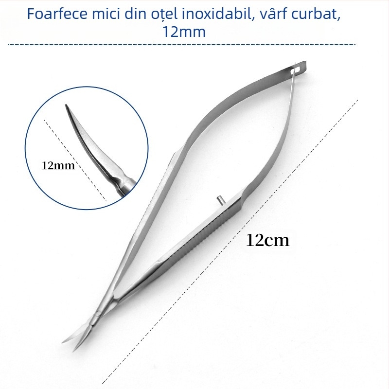 Foarfie oftalmologice de cornee – instrumente microsurgicale, lame drepte și curbate; oțel inoxidabil și aliaj de titan, brand Kang Hong