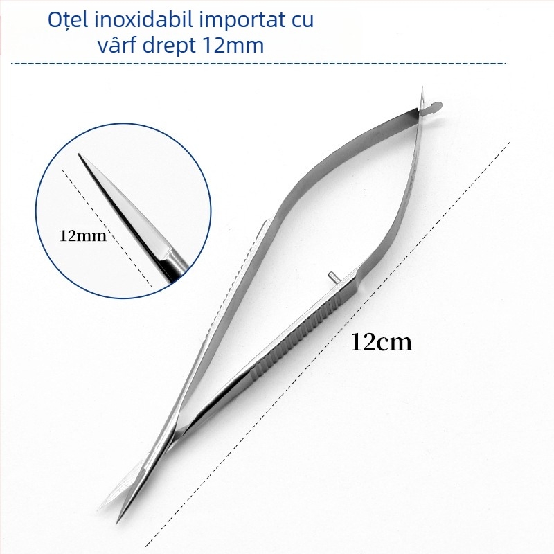 Foarfie oftalmologice de cornee – instrumente microsurgicale, lame drepte și curbate; oțel inoxidabil și aliaj de titan, brand Kang Hong