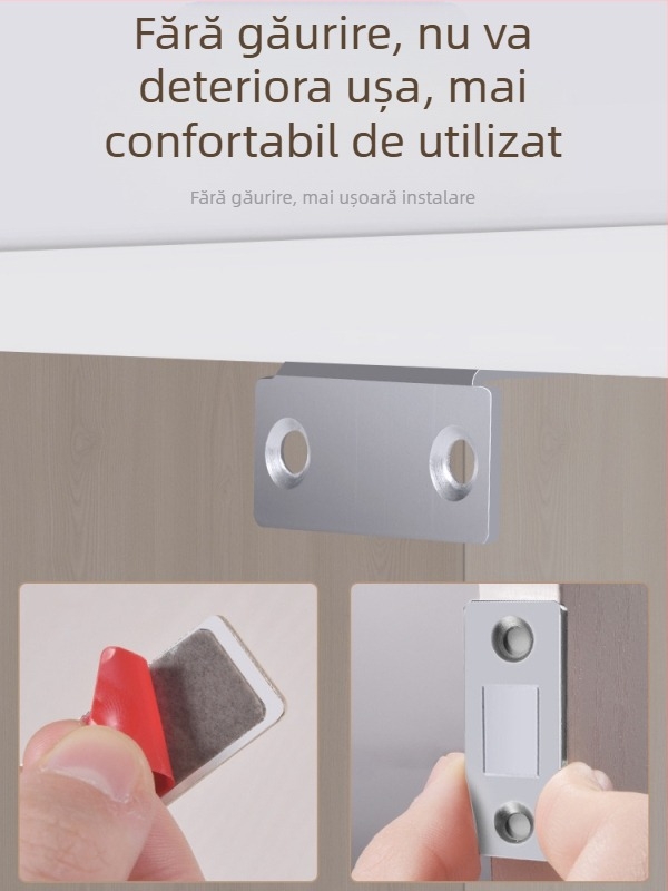 Dispozitiv magnetic pentru închiderea ușilor de casă — corp din oțel cu magnet puternic; marcă 5sebuy/woodburg; stil modern minimalist