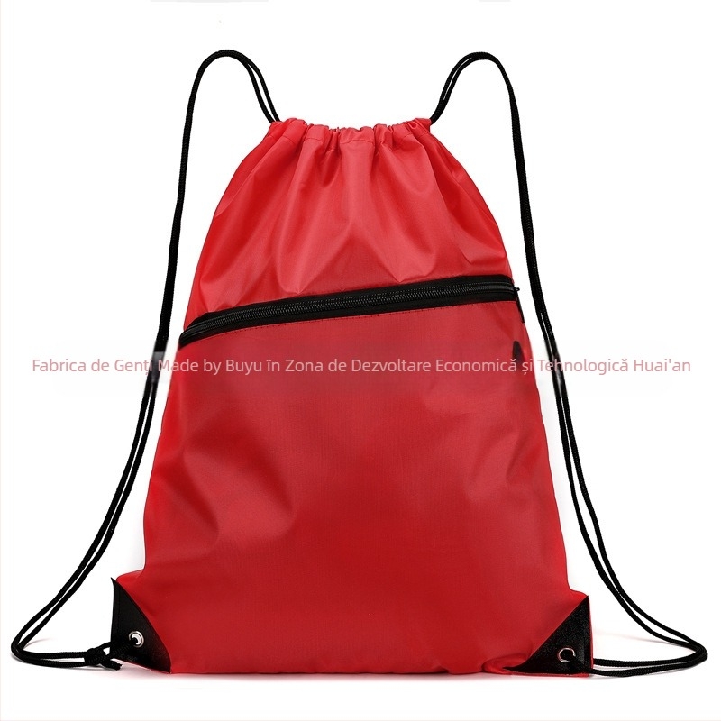Rucsac cu șnur din material Oxford, capacitate mare, impermeabil și ușor, unisex pentru activități în aer liber și la școală