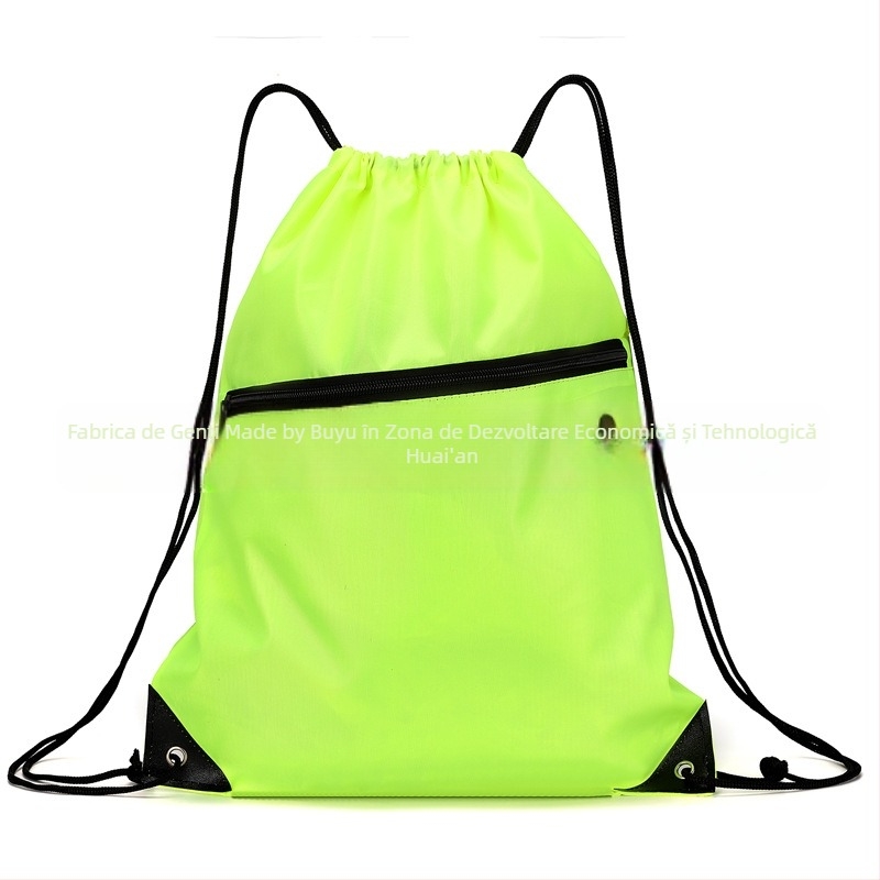 Rucsac cu șnur din material Oxford, capacitate mare, impermeabil și ușor, unisex pentru activități în aer liber și la școală