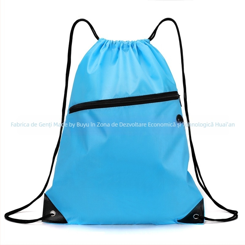 Rucsac cu șnur din material Oxford, capacitate mare, impermeabil și ușor, unisex pentru activități în aer liber și la școală