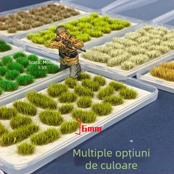 Model arhitectural pentru masă de nisip cu grupuri de iarbă neregulate, material nylon, ambalaj în cutie color, DIY și logo OEM, potrivit pentru vârsta 15–35