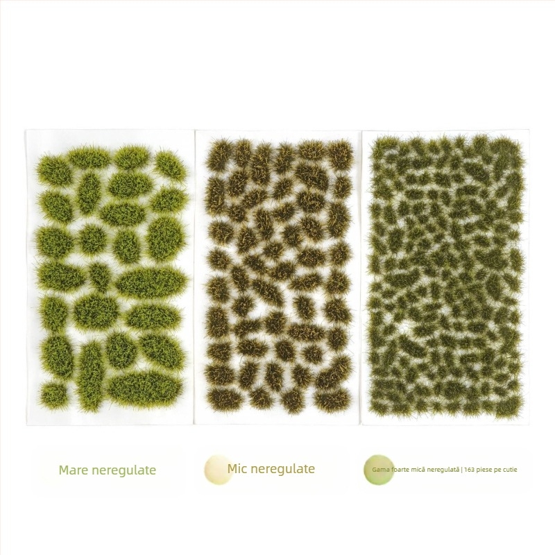 Model arhitectural pentru masă de nisip cu grupuri de iarbă neregulate, material nylon, ambalaj în cutie color, DIY și logo OEM, potrivit pentru vârsta 15–35