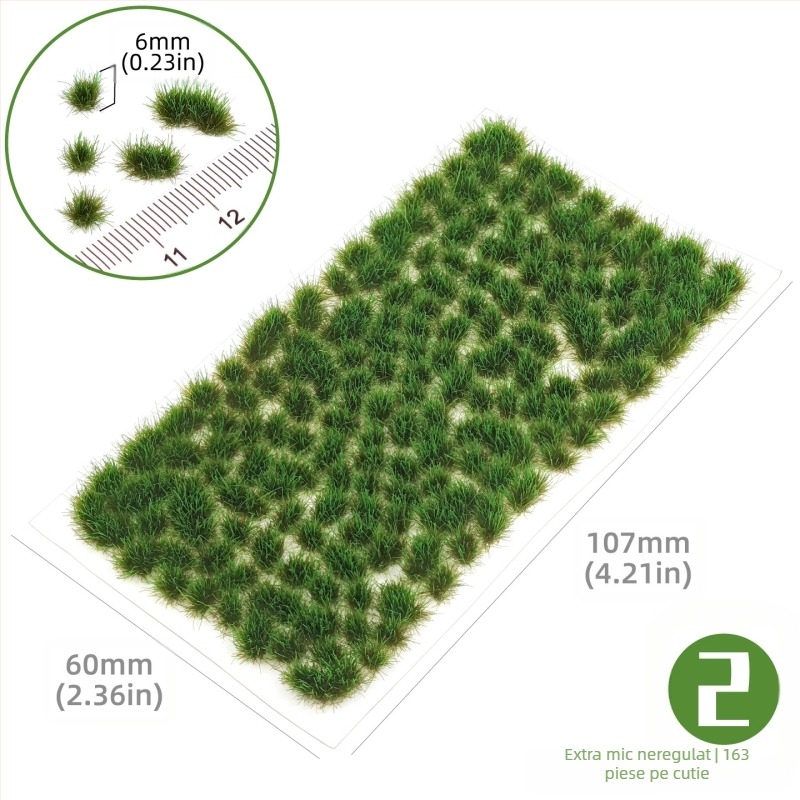 Model arhitectural pentru masă de nisip cu grupuri de iarbă neregulate, material nylon, ambalaj în cutie color, DIY și logo OEM, potrivit pentru vârsta 15–35