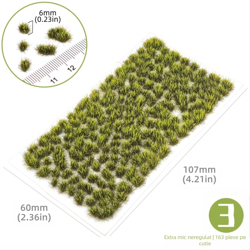 Model arhitectural pentru masă de nisip cu grupuri de iarbă neregulate, material nylon, ambalaj în cutie color, DIY și logo OEM, potrivit pentru vârsta 15–35