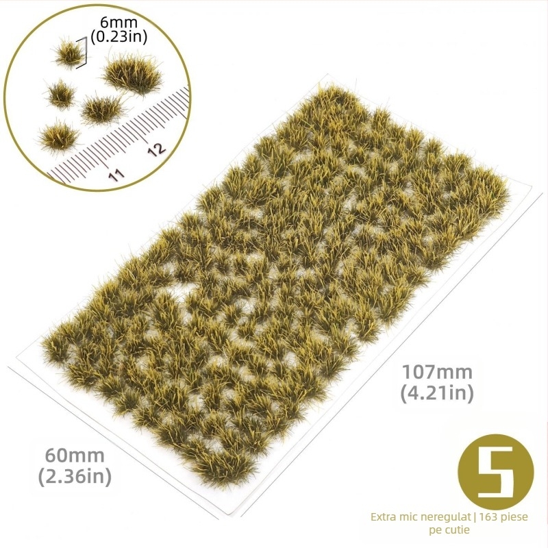 Model arhitectural pentru masă de nisip cu grupuri de iarbă neregulate, material nylon, ambalaj în cutie color, DIY și logo OEM, potrivit pentru vârsta 15–35