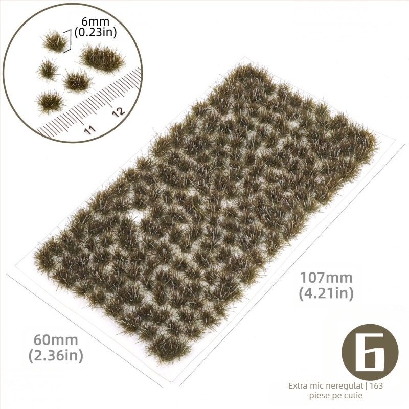 Model arhitectural pentru masă de nisip cu grupuri de iarbă neregulate, material nylon, ambalaj în cutie color, DIY și logo OEM, potrivit pentru vârsta 15–35