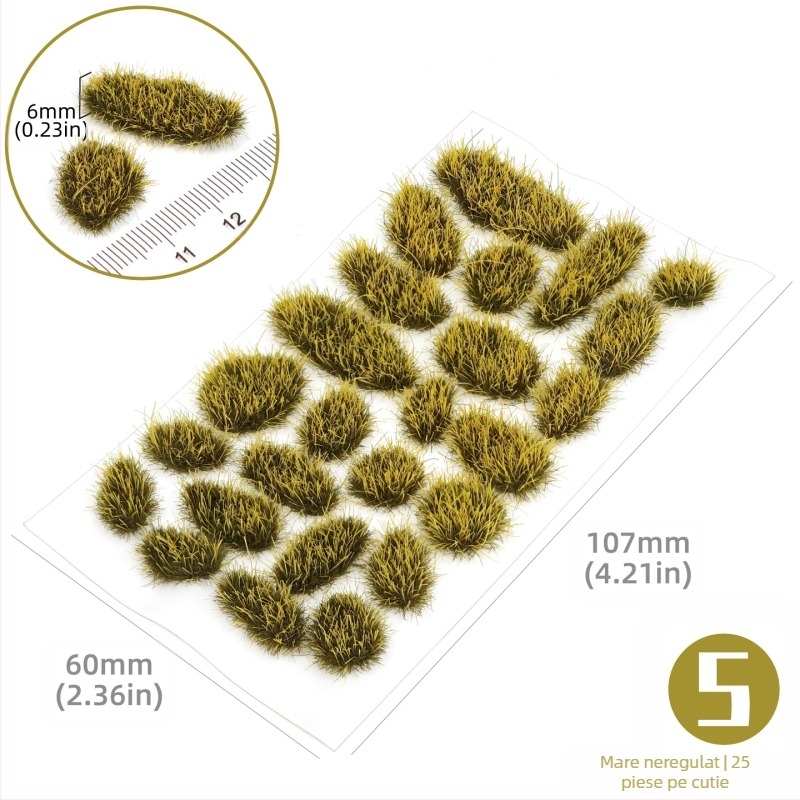 Model arhitectural pentru masă de nisip cu grupuri de iarbă neregulate, material nylon, ambalaj în cutie color, DIY și logo OEM, potrivit pentru vârsta 15–35