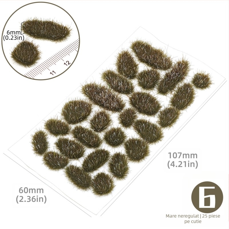 Model arhitectural pentru masă de nisip cu grupuri de iarbă neregulate, material nylon, ambalaj în cutie color, DIY și logo OEM, potrivit pentru vârsta 15–35