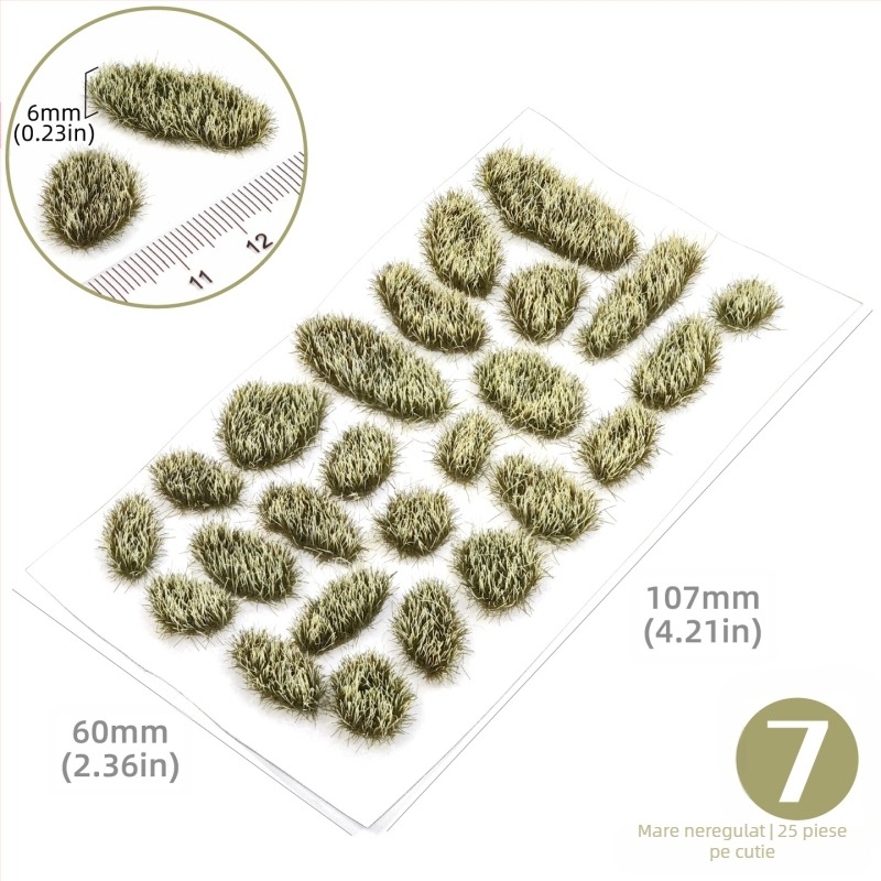 Model arhitectural pentru masă de nisip cu grupuri de iarbă neregulate, material nylon, ambalaj în cutie color, DIY și logo OEM, potrivit pentru vârsta 15–35