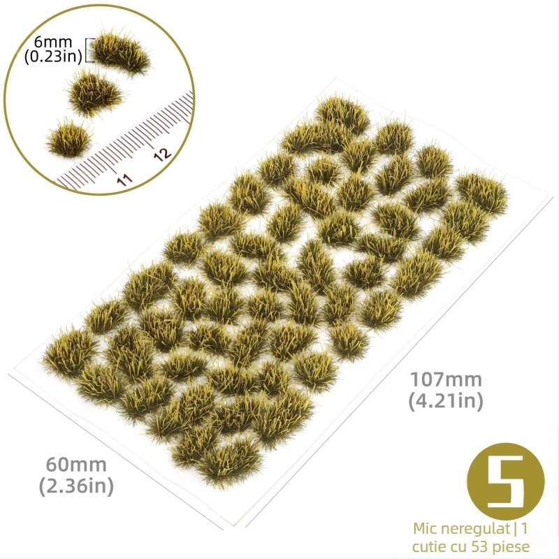 Model arhitectural pentru masă de nisip cu grupuri de iarbă neregulate, material nylon, ambalaj în cutie color, DIY și logo OEM, potrivit pentru vârsta 15–35