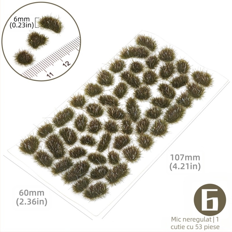 Model arhitectural pentru masă de nisip cu grupuri de iarbă neregulate, material nylon, ambalaj în cutie color, DIY și logo OEM, potrivit pentru vârsta 15–35