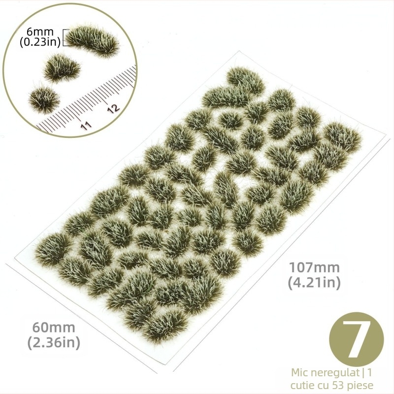 Model arhitectural pentru masă de nisip cu grupuri de iarbă neregulate, material nylon, ambalaj în cutie color, DIY și logo OEM, potrivit pentru vârsta 15–35