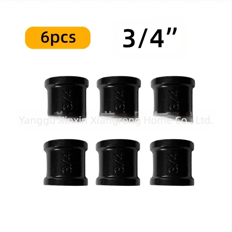 Set de 6 accesorii pentru țevi – suport pentru raft din fontă, cu filet, stil retro-industrial, decor DIY pentru mobilier