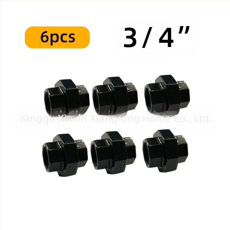 Set de 6 accesorii pentru țevi – suport pentru raft din fontă, cu filet, stil retro-industrial, decor DIY pentru mobilier