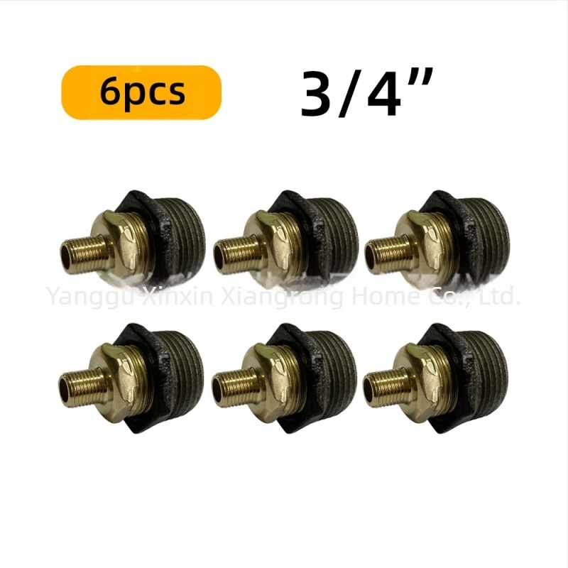 Set de 6 accesorii pentru țevi – suport pentru raft din fontă, cu filet, stil retro-industrial, decor DIY pentru mobilier