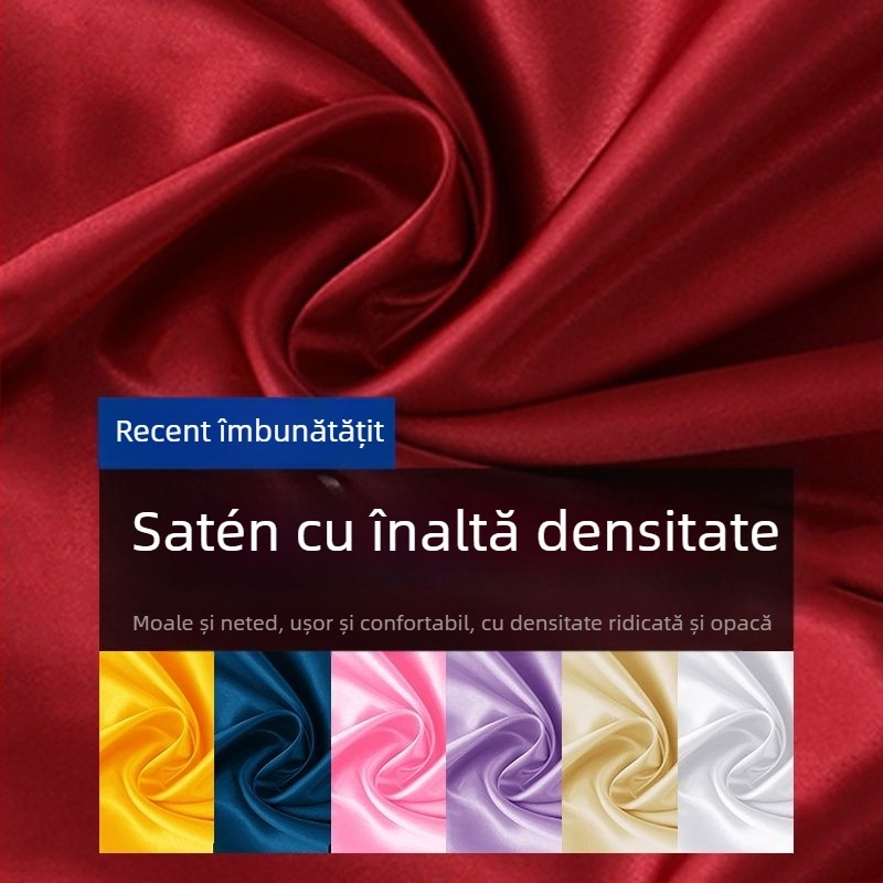 Țesătură satinată din mătase pentru căptușeală de îmbrăcăminte, perdele de scenă și decor de nuntă