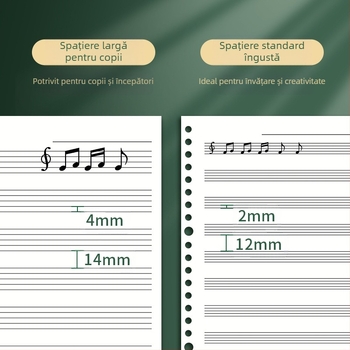 Sijin Carte cu cinci linii pentru note cu foi detașabile, Model A5/B5, Hârtie Lin Dao, 60 de foi, 26 găuri
