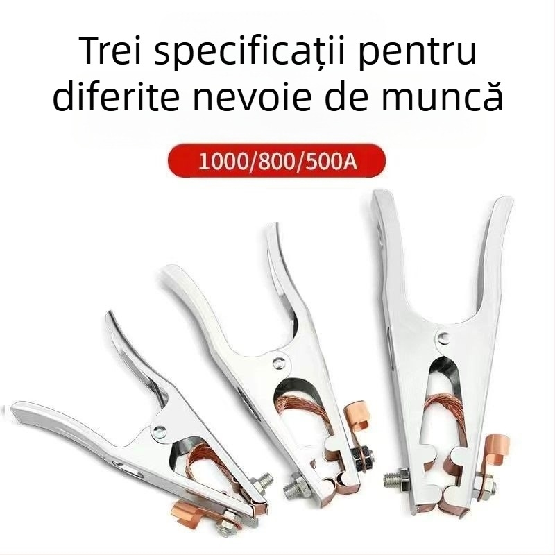 Clamă de împământare pentru sudură cu arc Argon, 500–1000 A, design îngroșat, acționare pneumatică, încălzire cu aer cald și infraroșu îndepărtat