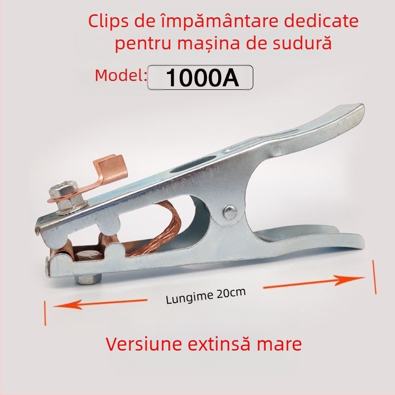 Clamă de împământare pentru sudură cu arc Argon, 500–1000 A, design îngroșat, acționare pneumatică, încălzire cu aer cald și infraroșu îndepărtat