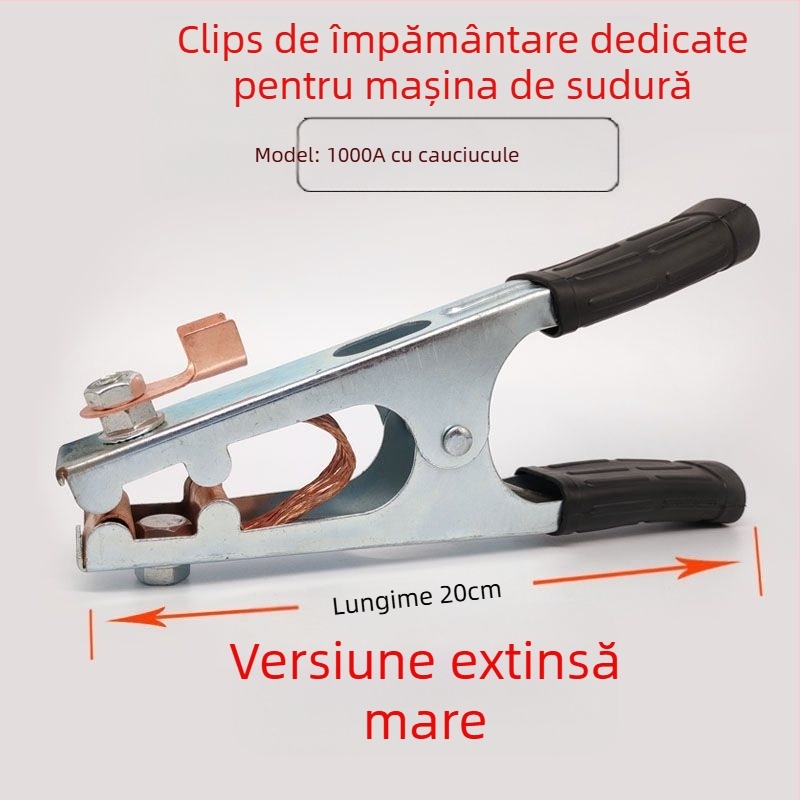 Clamă de împământare pentru sudură cu arc Argon, 500–1000 A, design îngroșat, acționare pneumatică, încălzire cu aer cald și infraroșu îndepărtat