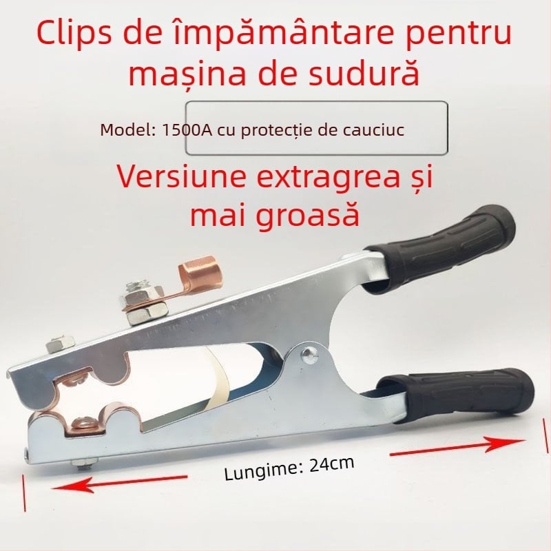 Clamă de împământare pentru sudură cu arc Argon, 500–1000 A, design îngroșat, acționare pneumatică, încălzire cu aer cald și infraroșu îndepărtat