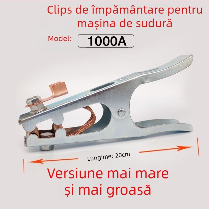 Clamă de împământare pentru sudură cu arc Argon, 500–1000 A, design îngroșat, acționare pneumatică, încălzire cu aer cald și infraroșu îndepărtat