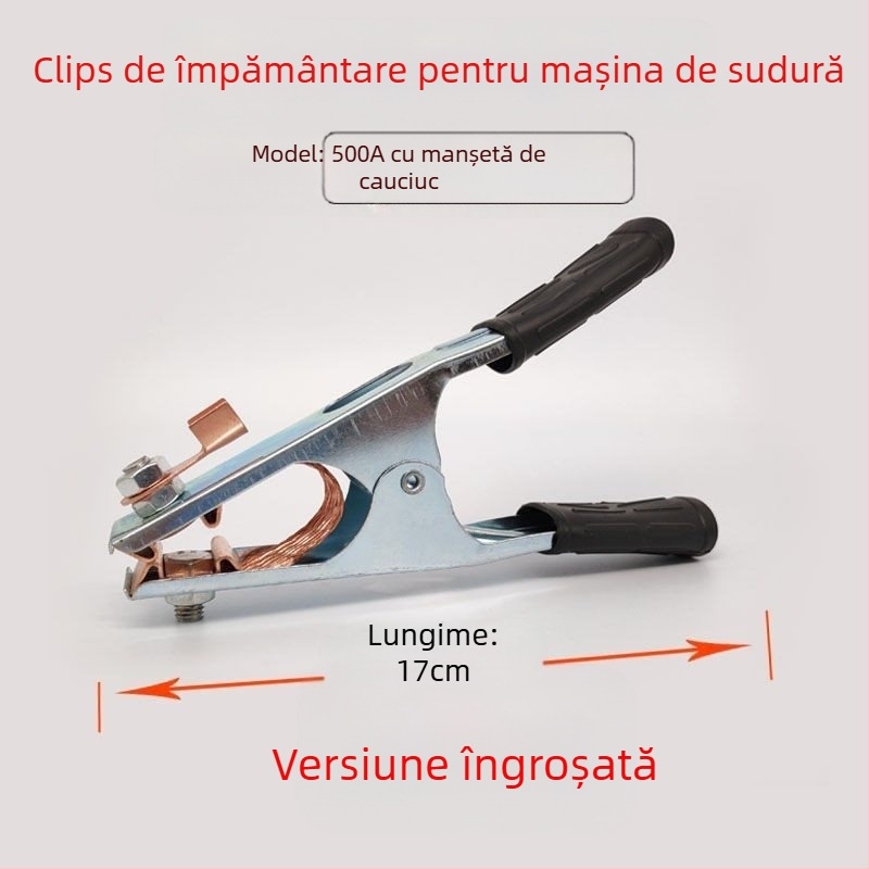 Clamă de împământare pentru sudură cu arc Argon, 500–1000 A, design îngroșat, acționare pneumatică, încălzire cu aer cald și infraroșu îndepărtat