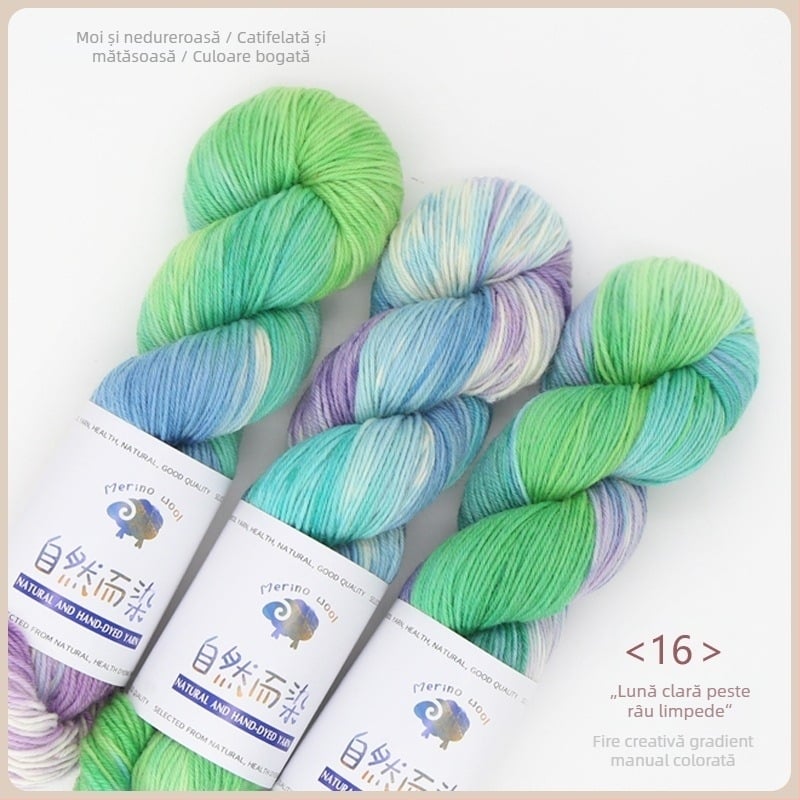 Dopamine fir de lână vopsit manual, 100 g, anti-pilling, cald, fir răsucit, Good Color