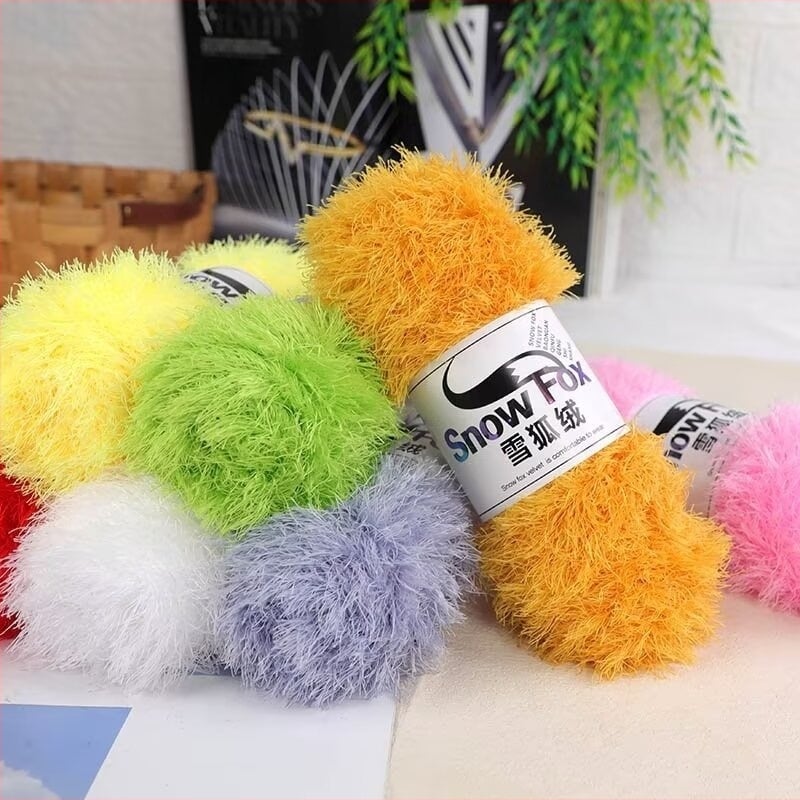 Fular Snow Fox din velur, fire grupate, torsionate, tricotat, Yunzhen