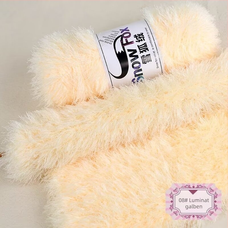 Fular Snow Fox din velur, fire grupate, torsionate, tricotat, Yunzhen