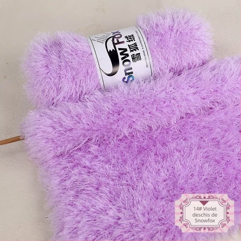 Fular Snow Fox din velur, fire grupate, torsionate, tricotat, Yunzhen