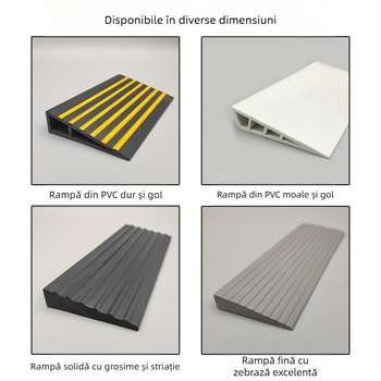 Covoraș PVC moale autoadeziv pentru aspiratoare robot, bandă prag pentru uși interioare, impermeabil, antiderapant, rezistent la uzură, grosime 25 mm