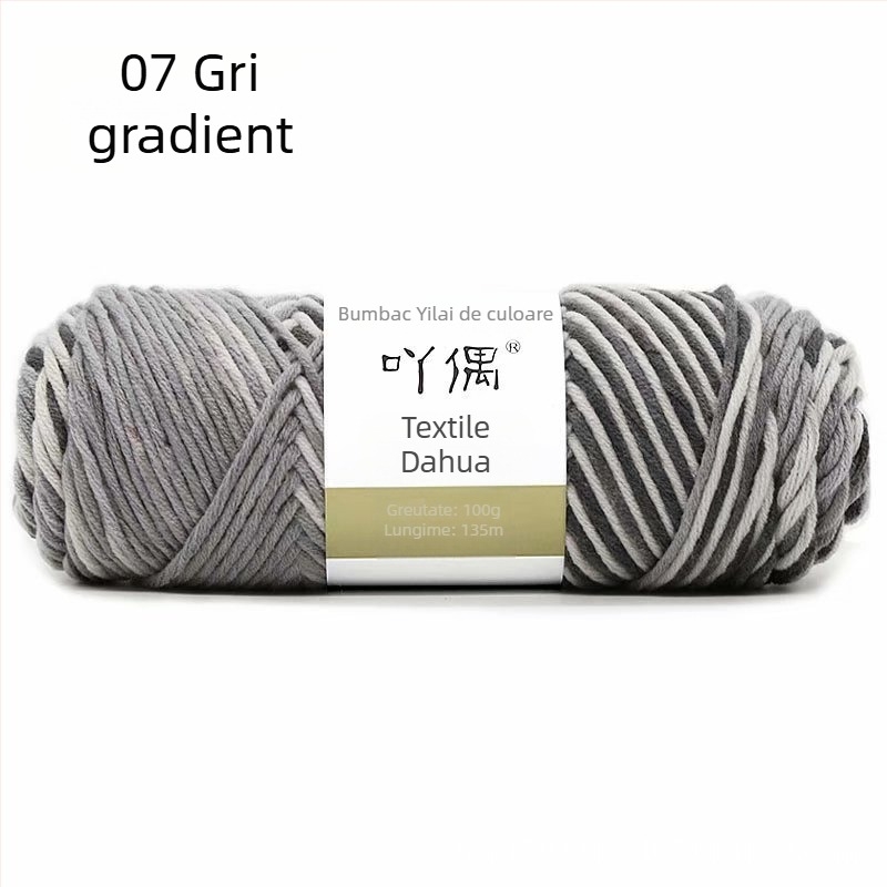 Fire de lână amestecată în skein cu gradient lapte-bumbac, inel de tors, pentru prosoape, tricotat, țesut și cusut